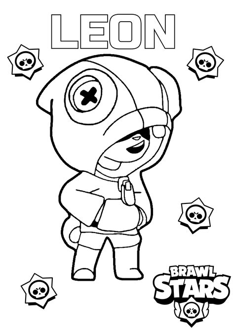 dessin brawl stars leon|Coloriage Leon Brawl Stars